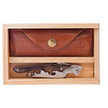 Castello Corkscrew Set w/Real Buffalo Horn Handle & Leather Pouch